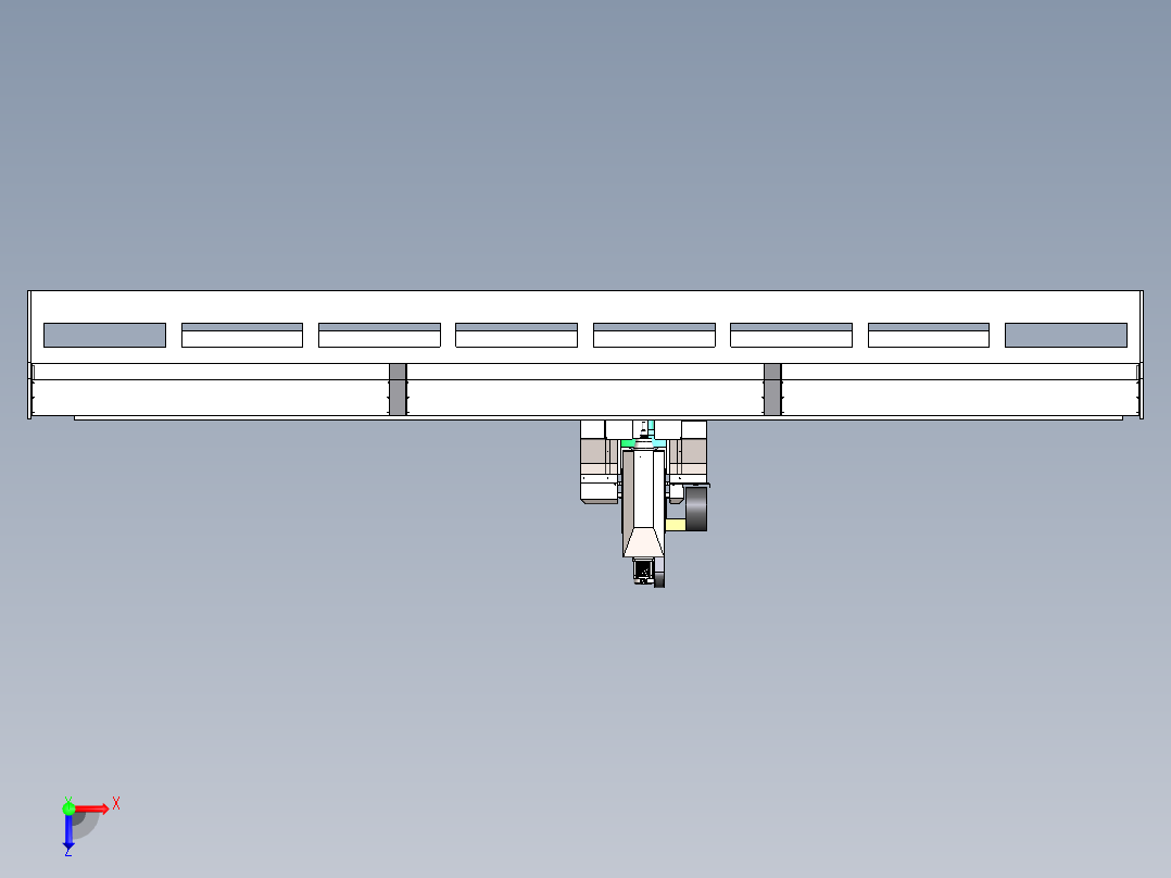 650型材雕铣机（sw18可编辑+工程图）俯视图