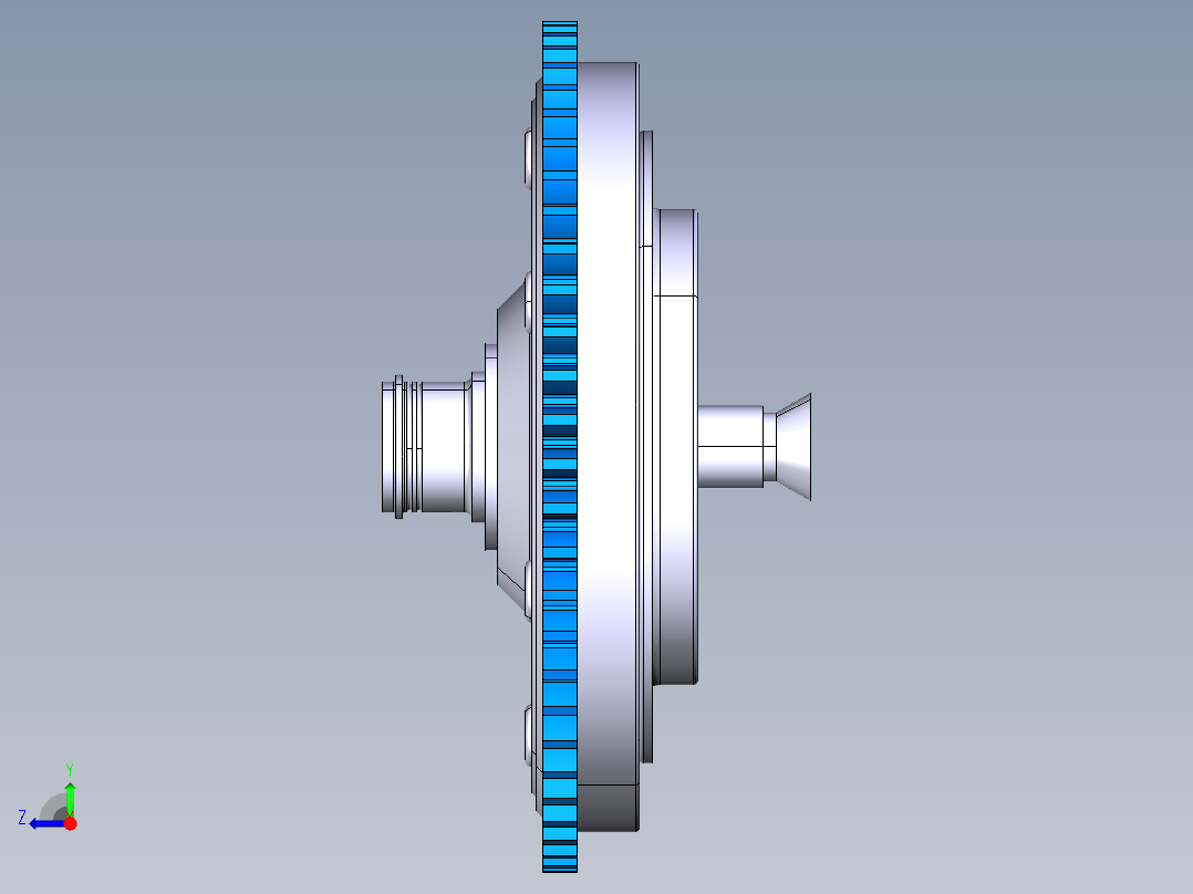 载重汽车螺旋弹簧离合器设计右视图