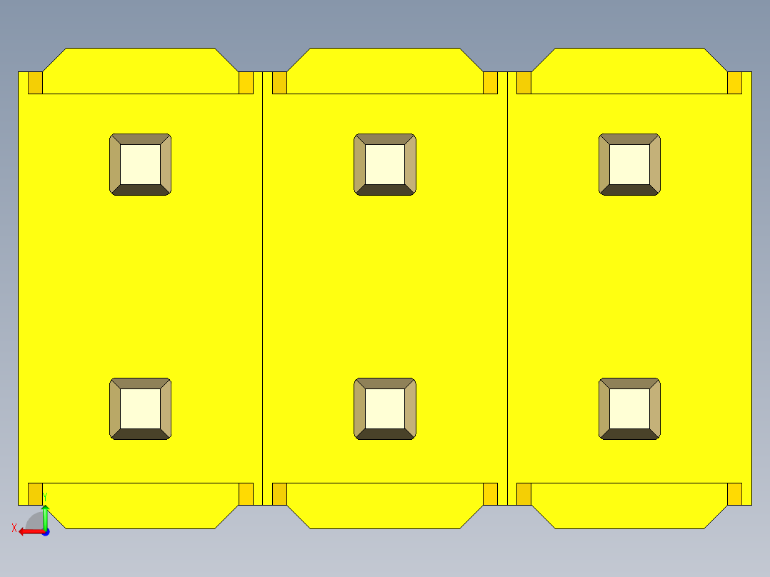 彩色公头100mil（2.54mm）系列-DS1021_yellow_2x03p_100mil_Type43_rev1.0后视图