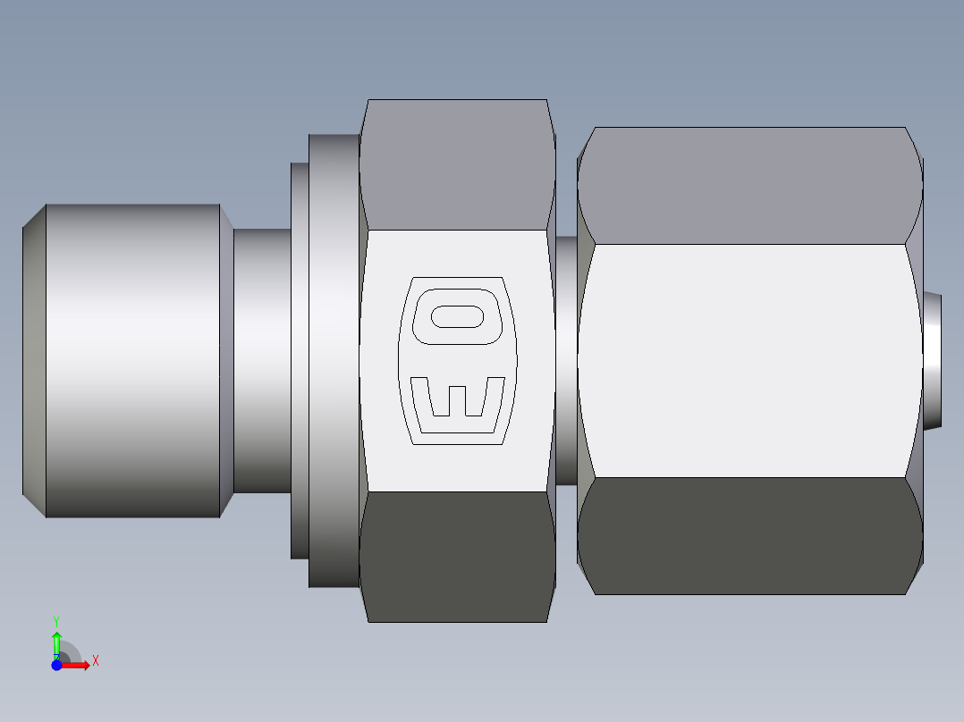 卡套式工业通用硬管接头EO_Swivel_connector_EGE06SREDCF前视图