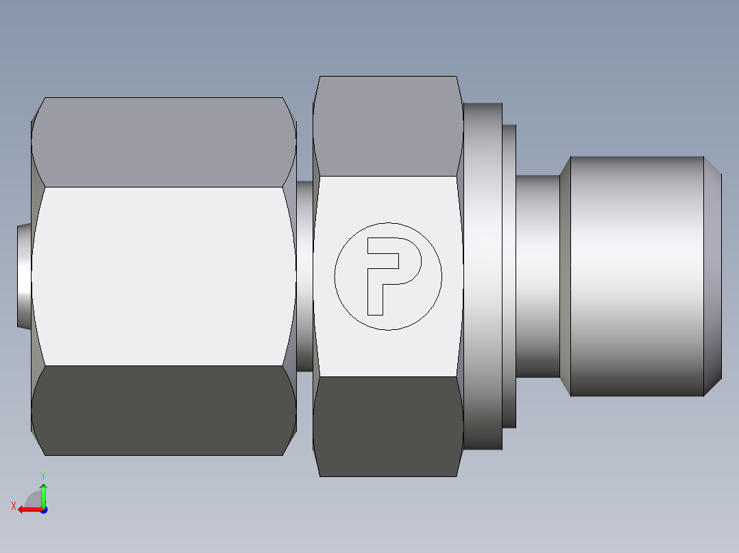 卡套式工业通用硬管接头EO_Swivel_connector_EGE06SREDCF后视图