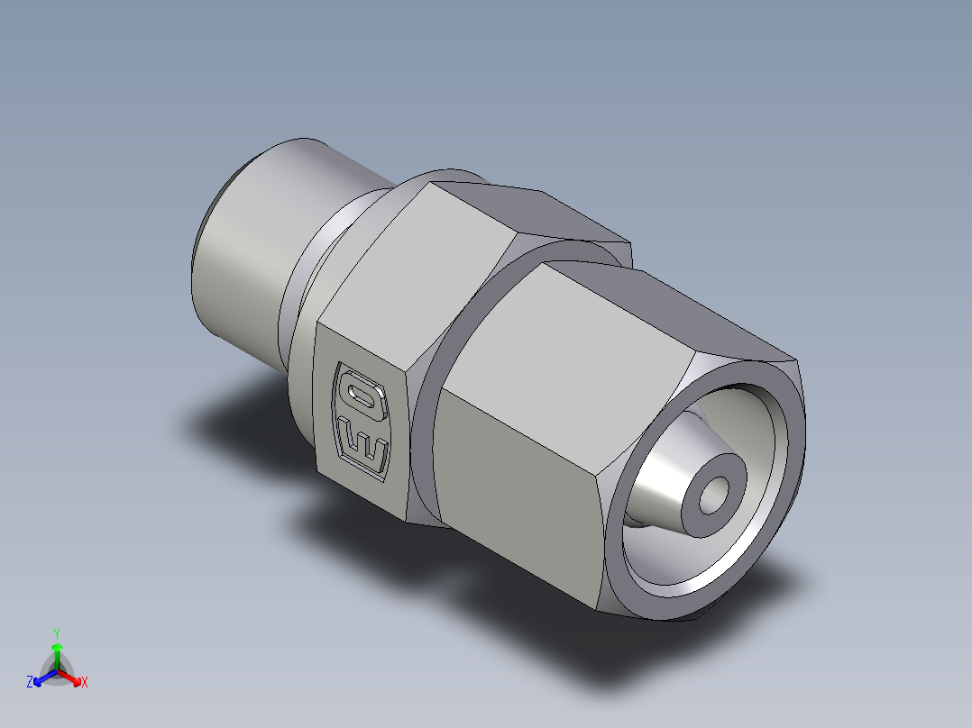 卡套式工业通用硬管接头EO_Swivel_connector_EGE06SREDCF正等轴测图