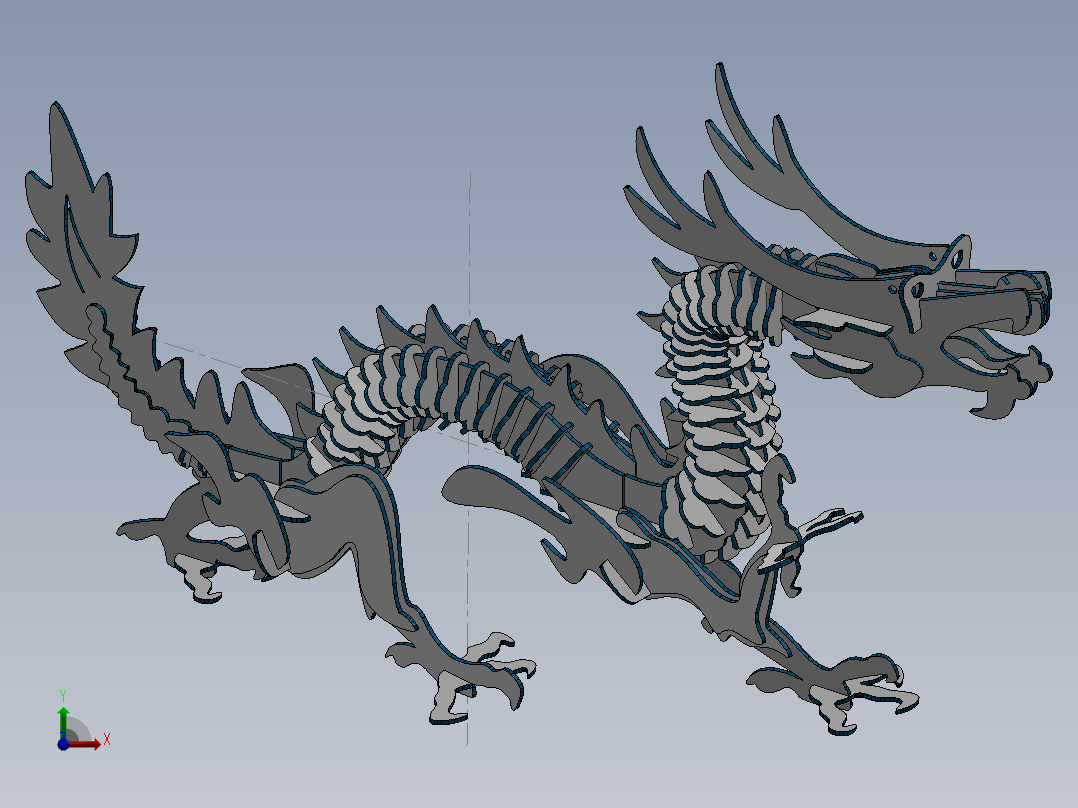 激光下料拼图中华龙CAD-x_t格式SOLIDWORKS 2016前视图