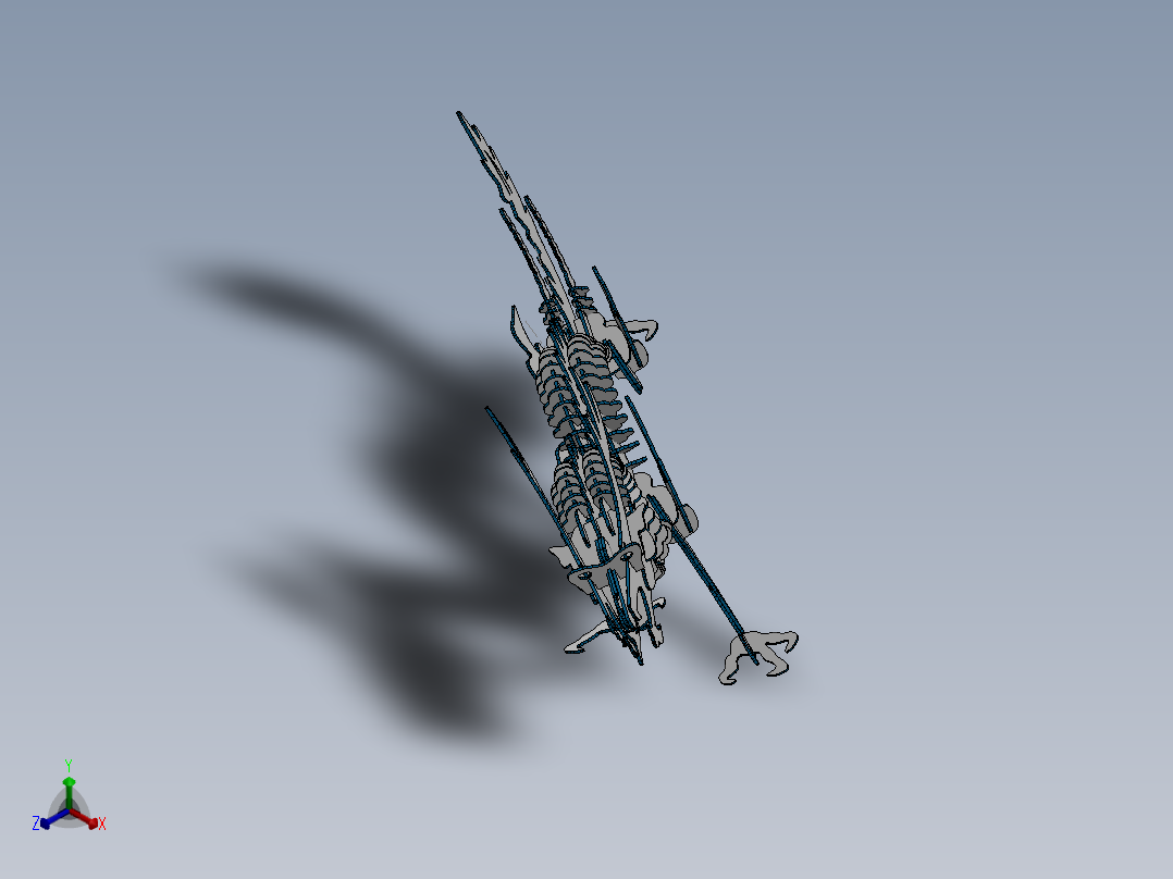 激光下料拼图中华龙CAD-x_t格式SOLIDWORKS 2016正等轴测图