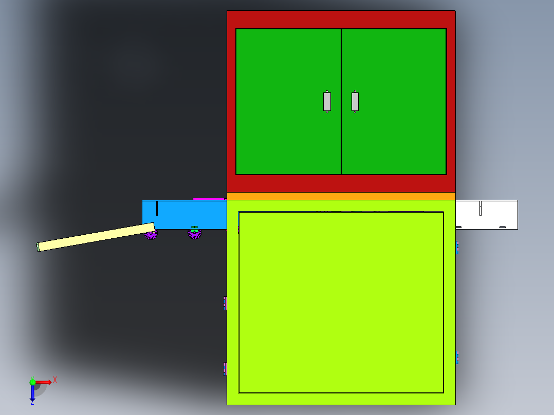 转子精车机俯视图