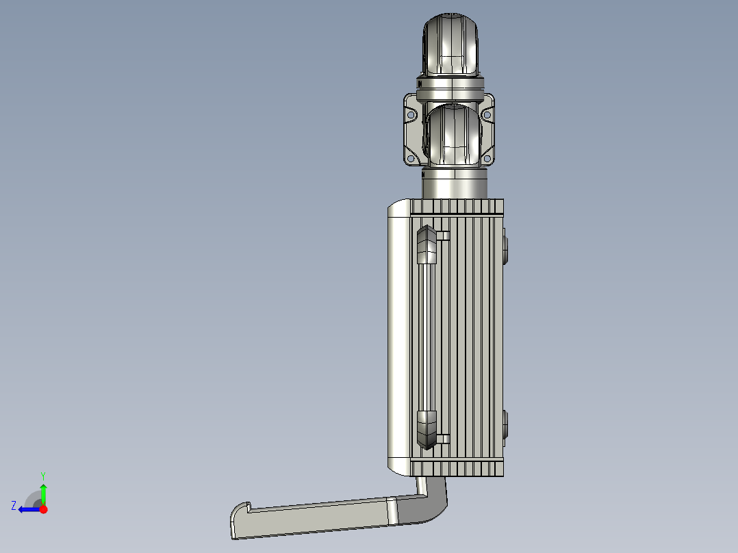 悬臂控制操控箱键盘支架-A3-墙座-中间连接器-90度箱体连接器-300-200右视图