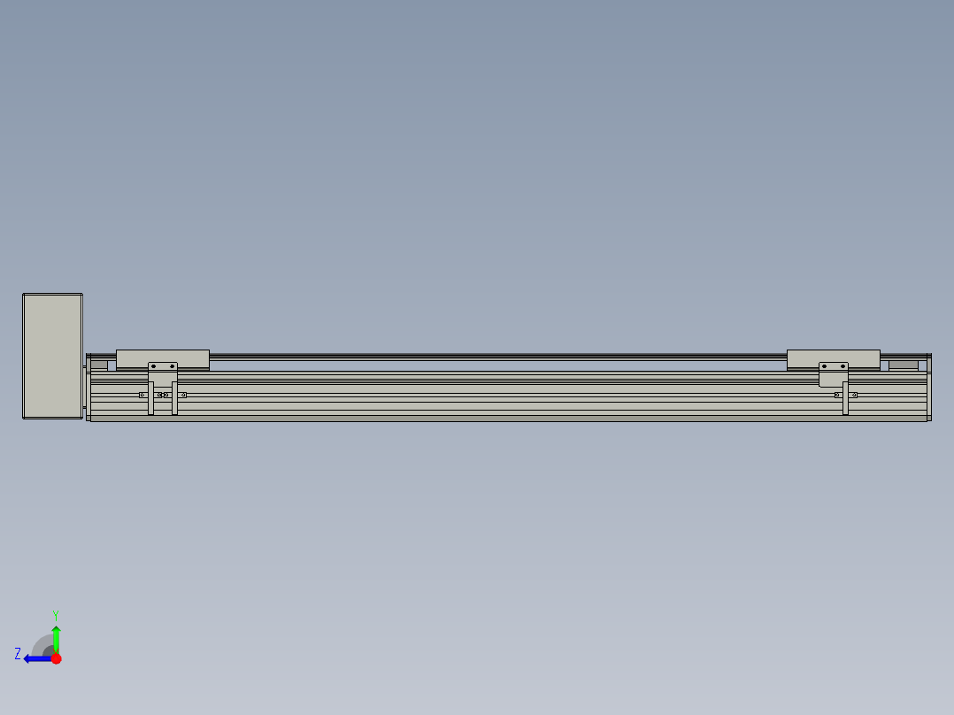 直线模组WG-LHB12-S750-RU设计图纸右视图