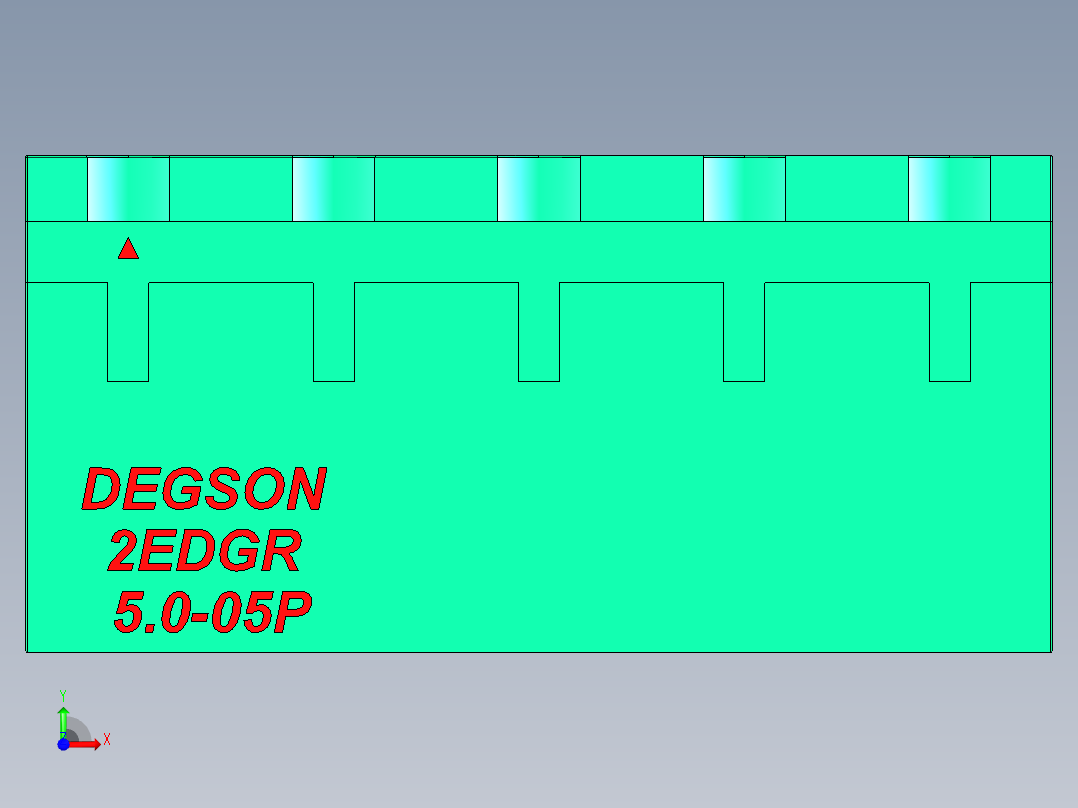 DEGSON 2EDG 系列 5.0mm 可插拔接线端子组-2EDGR-5.0-05P-14-00AH前视图