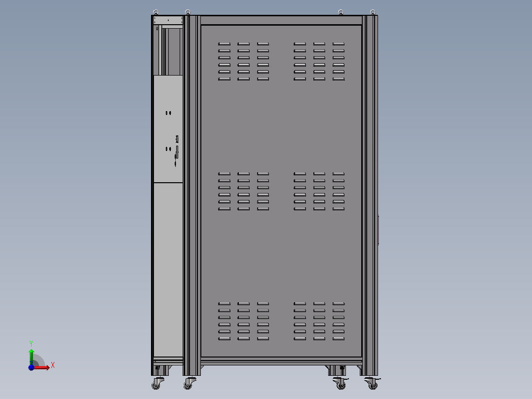 15kv浪涌机柜，50格病历夹，手动档案密集架前视图