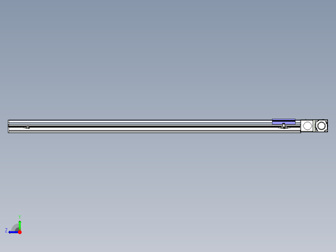 同步带滑台-半封闭B17H-L50-S1750-L-P75-D3右视图