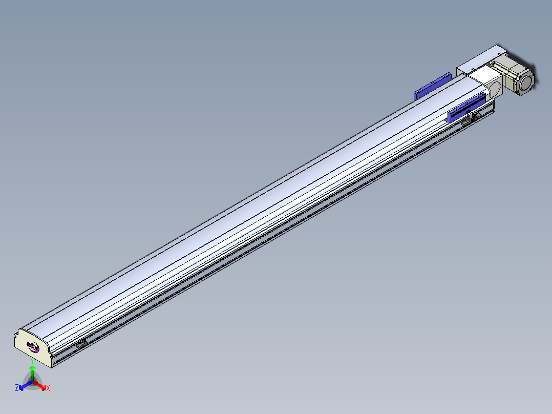 同步带滑台-半封闭B17H-L50-S1750-L-P75-D3正等轴测图