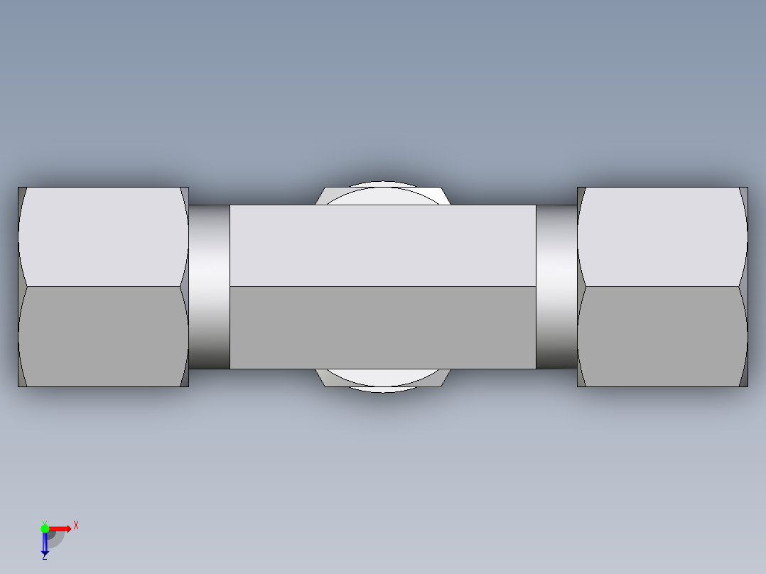 卡套式工业通用硬管接头EO_Adjustable_locknut_branch_tee_TEE08LMORCF俯视图