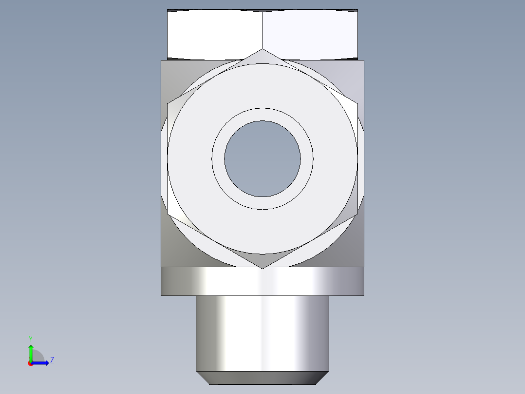 卡套式工业通用硬管接头EO_High_pressure_banjo_tee_TH16SRKD71左视图