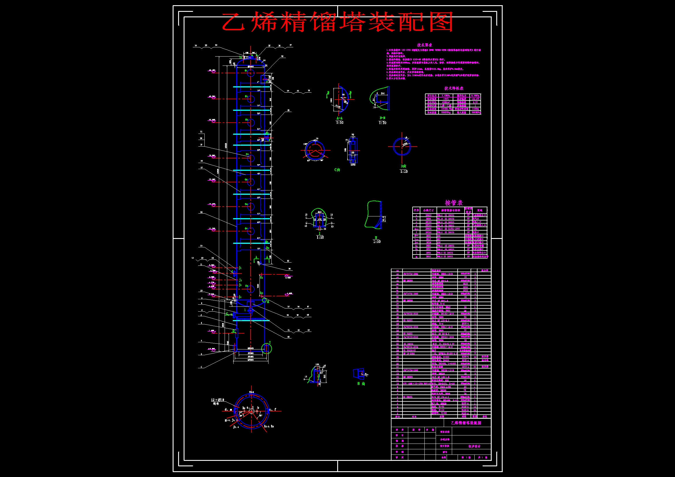 DMTO法年产60万吨烯烃化工工艺设计含CAD图纸+说明书1182000