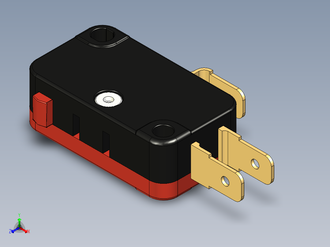 霍尼韦尔V3-101-D8微动开关正等轴测图