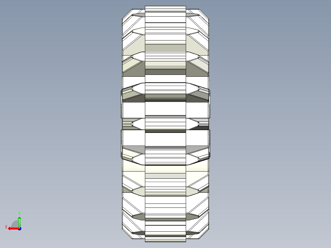 32269 White Technic Gear 20 Tooth Double Bevel.STEP后视图