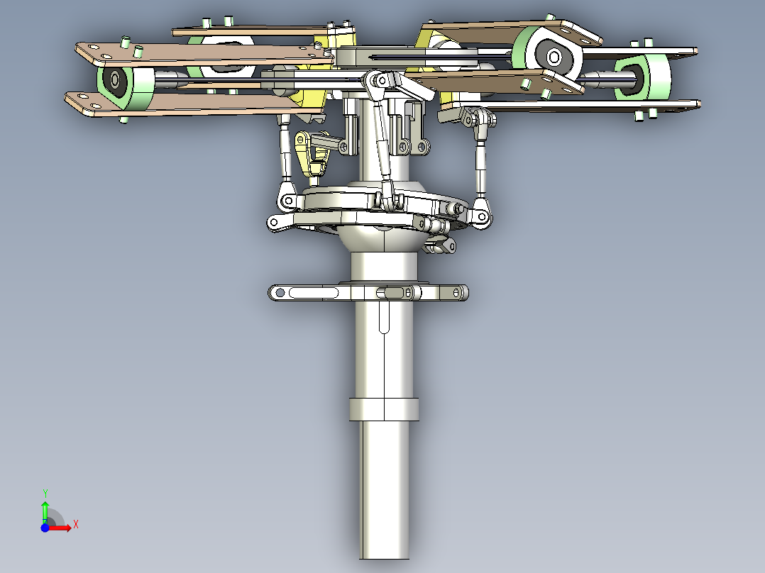 直升机旋翼结构3D模型前视图