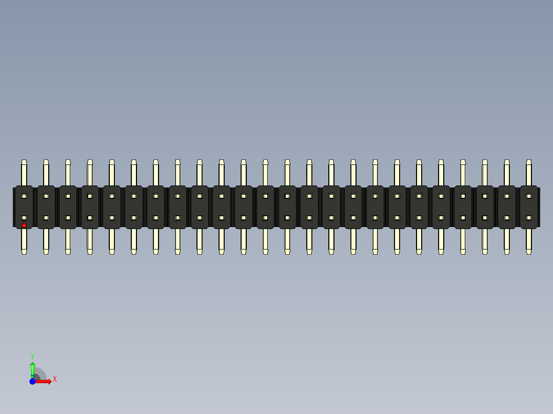 彩色公排针 100mil 2.54mm 系列-DS1022_black_48p_100mil_TypeSMT_rev1.0前视图