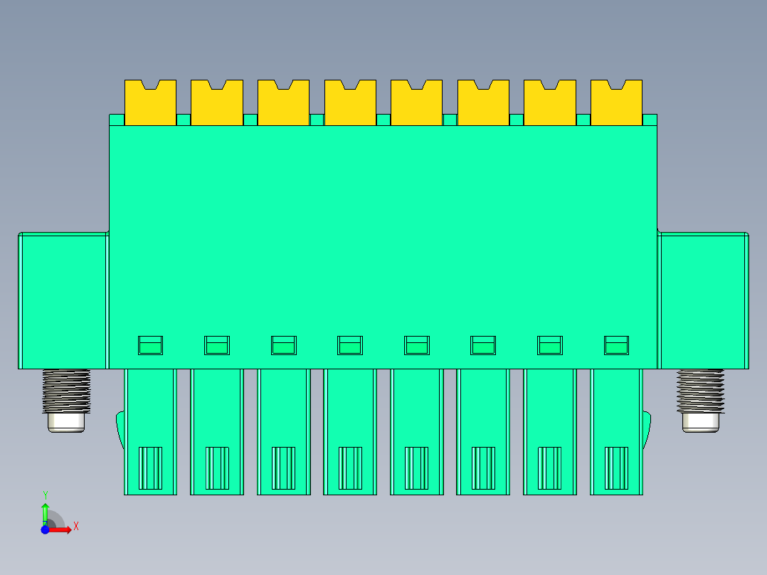 DEGSON 15EDG（公头） 3.5mm 螺钉锁紧，插拔式接线端子 FullPack-15EDGKNM-3.5-08P-14-00AH前视图