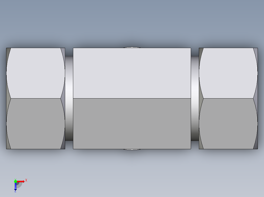 卡套式工业通用硬管接头EO_Adjustable_locknut_branch_tee_TEE30ZSMCF俯视图