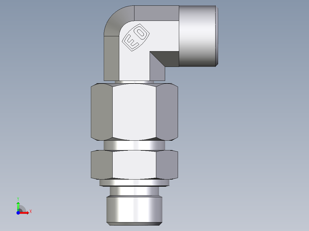 卡套式工业通用硬管接头EO_Assembled_adjustable_standpipe_elbow_EVW14SMOMD71前视图