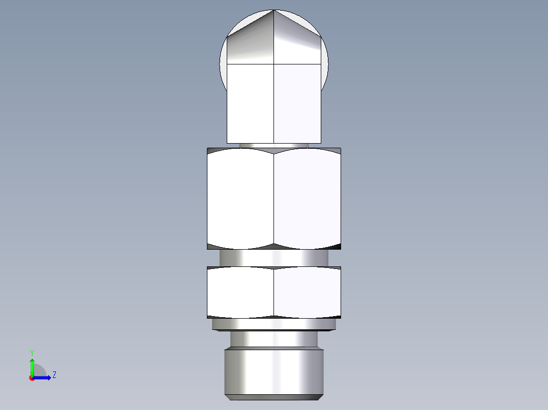 卡套式工业通用硬管接头EO_Assembled_adjustable_standpipe_elbow_EVW14SMOMD71左视图