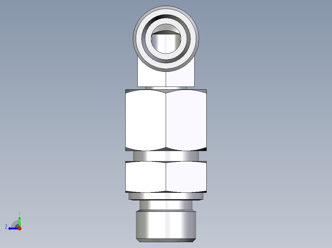 卡套式工业通用硬管接头EO_Assembled_adjustable_standpipe_elbow_EVW14SMOMD71右视图