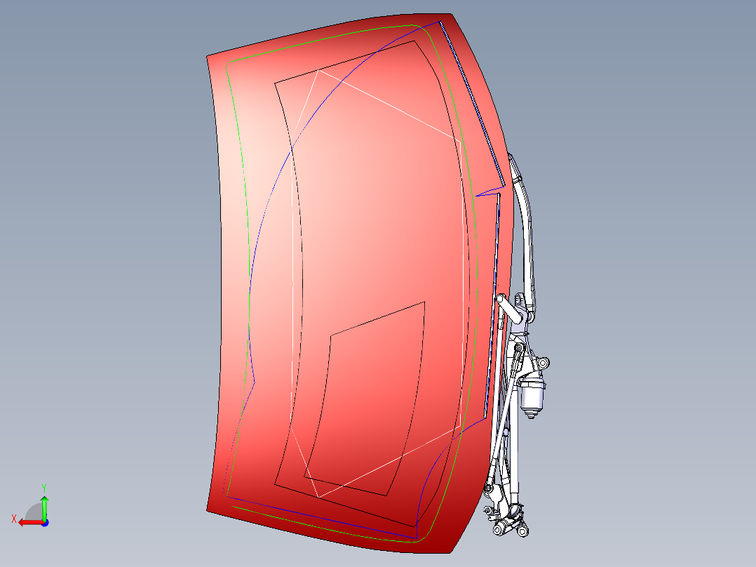乘用车雨刮器结构设计含CATIA三维图 660657后视图