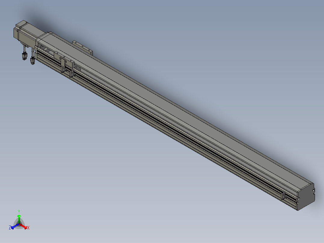 东锦丝杆传动-直线滑台模组DH85-C-L10-S1050-BC-P400W-C3正等轴测图
