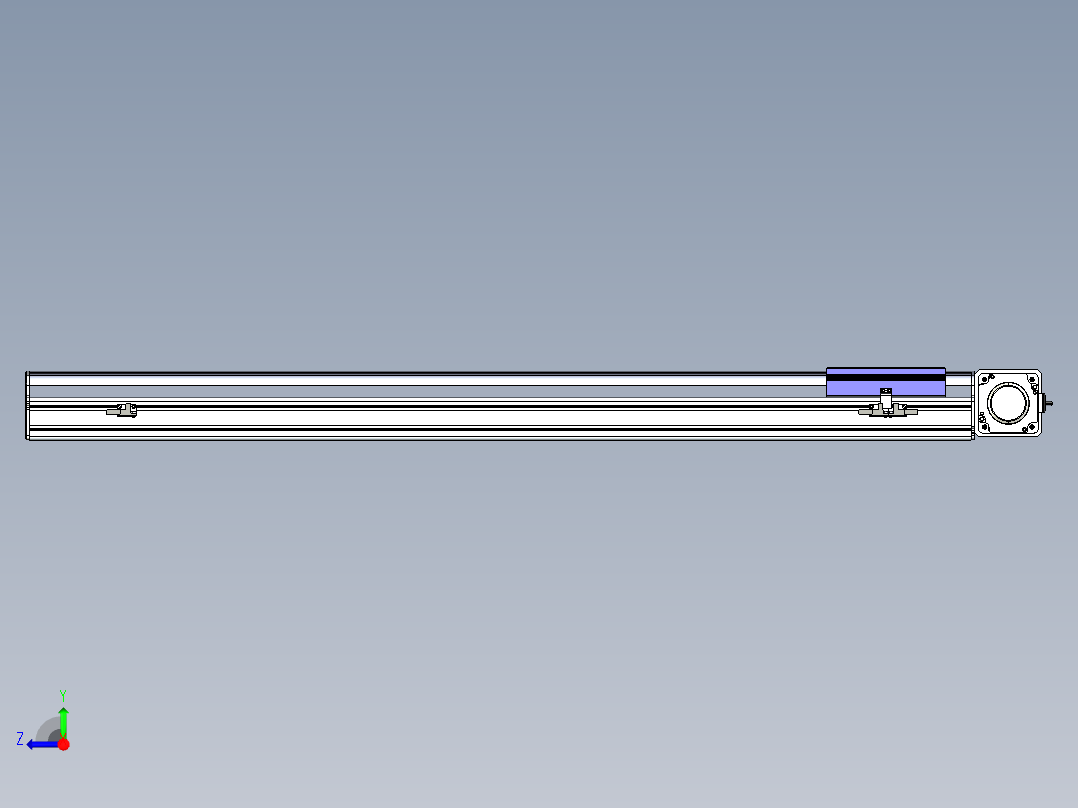 同步带滑台-半封闭B17-L100-S1000-R-P75-D3-N3右视图