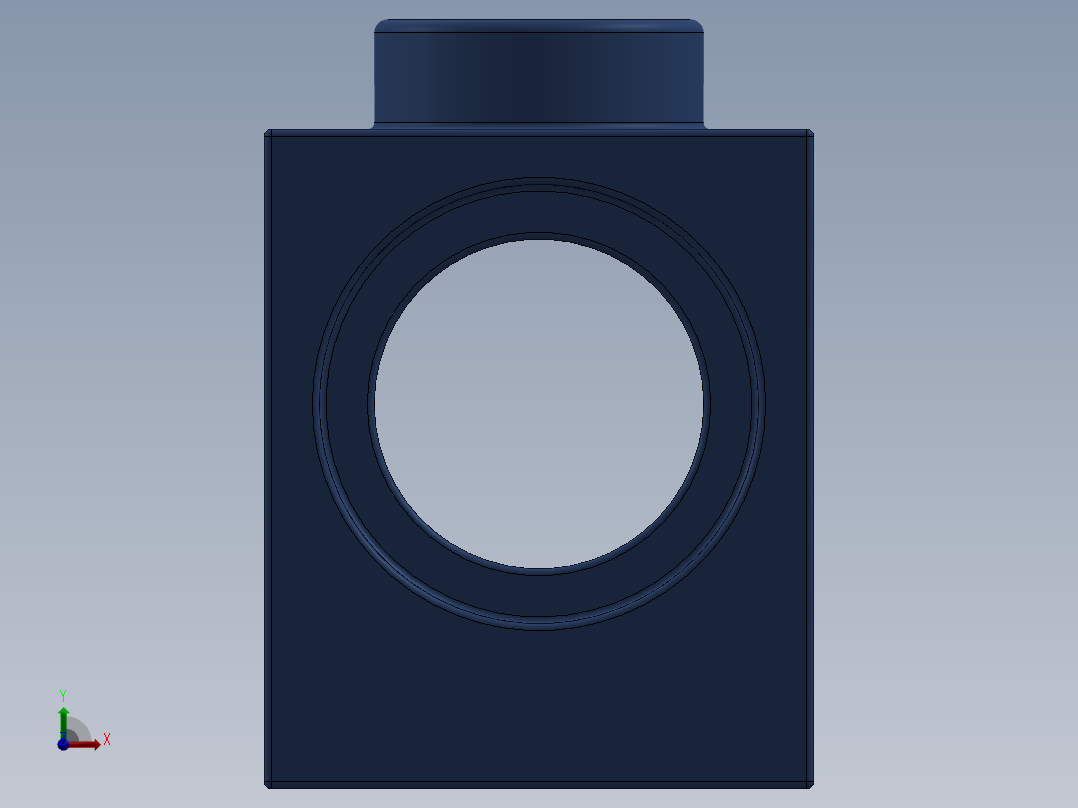 乐高机械组积木（横梁）-4226037 - 6541 Royal Blue Brick 1 x 1 with Hole前视图