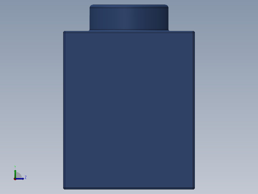 乐高机械组积木（横梁）-4226037 - 6541 Royal Blue Brick 1 x 1 with Hole左视图