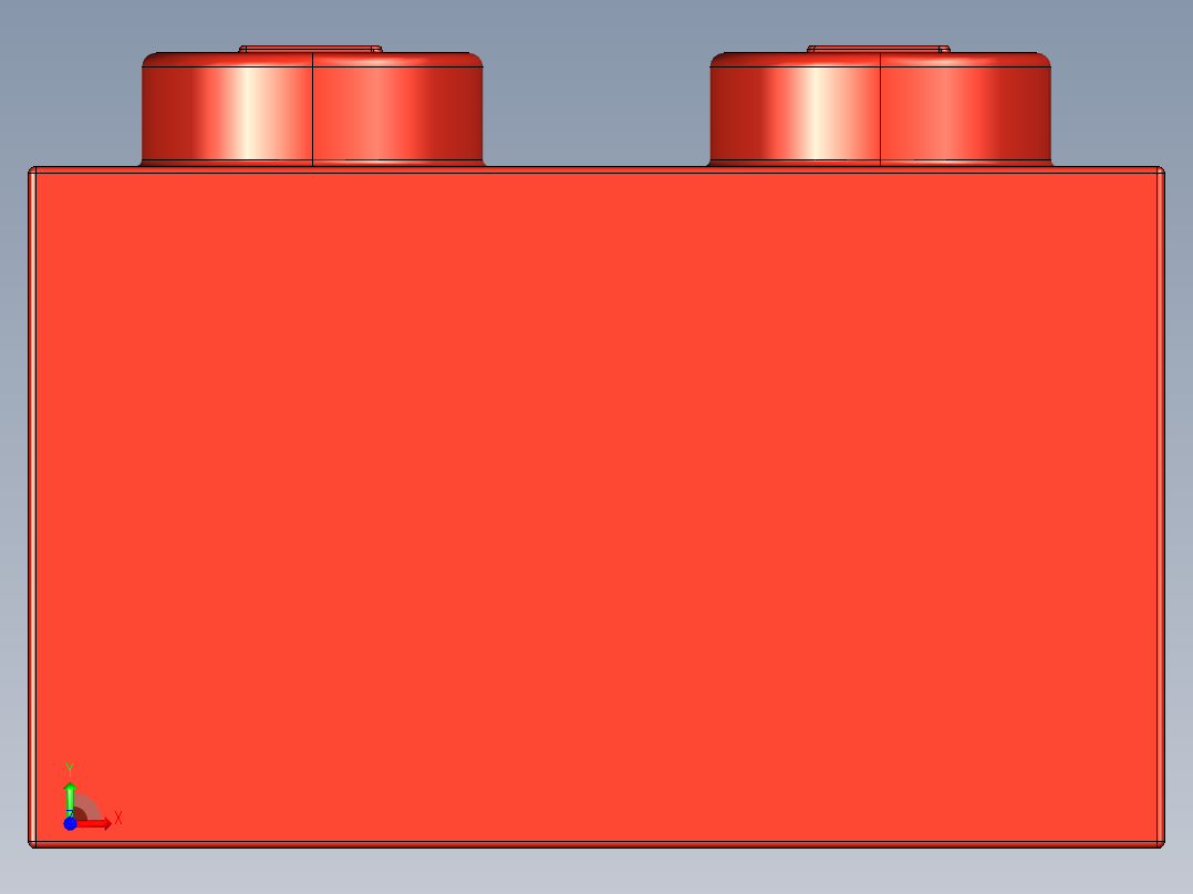 乐高套装 4421基本积木-300321 Bright Red Brick 2 x 2.STEP前视图