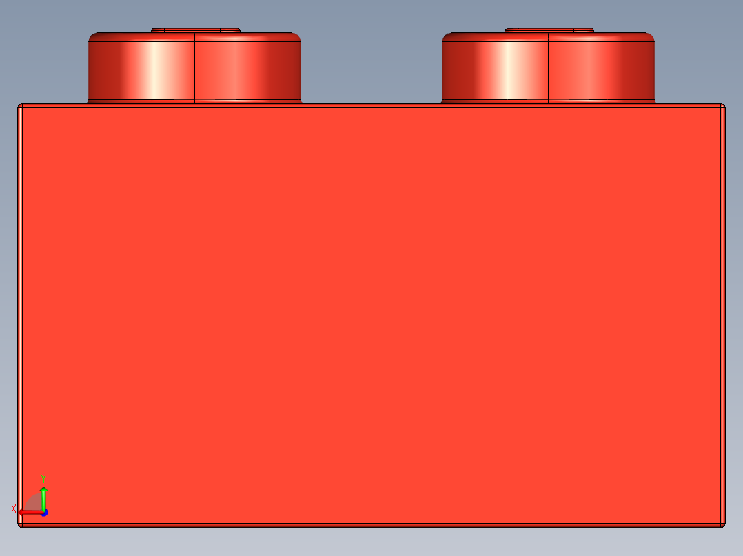 乐高套装 4421基本积木-300321 Bright Red Brick 2 x 2.STEP后视图