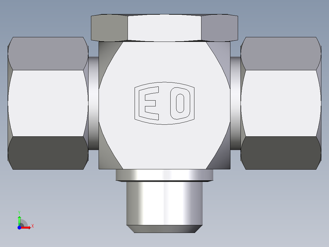 卡套式工业通用硬管接头EO_High_pressure_banjo_tee_TH15ZLM71前视图