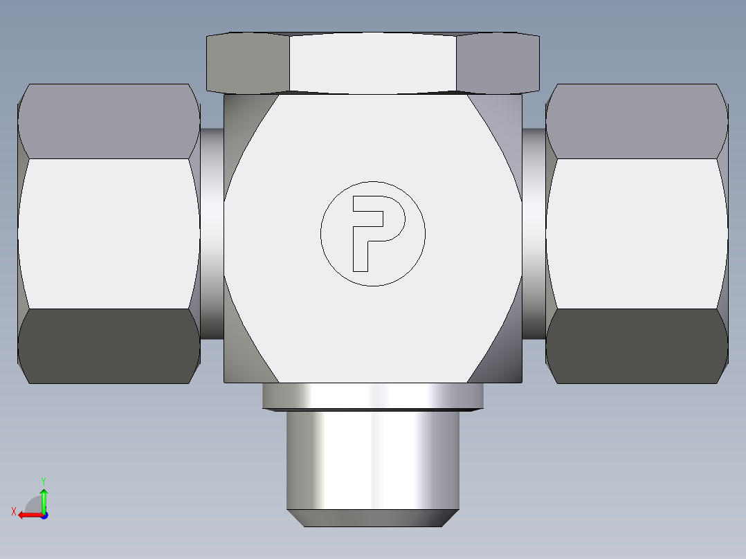 卡套式工业通用硬管接头EO_High_pressure_banjo_tee_TH15ZLM71后视图