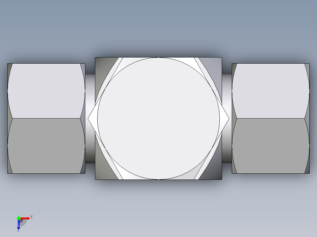 卡套式工业通用硬管接头EO_High_pressure_banjo_tee_TH15ZLM71俯视图