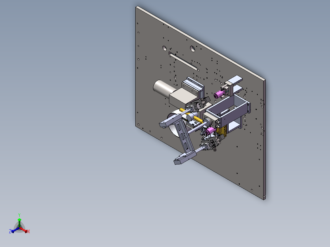 机壳振动盘分料送料电焊及下料机构正等轴测图