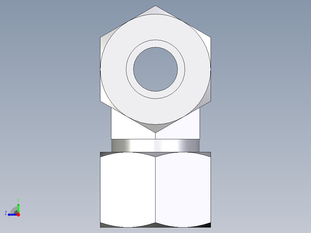 卡套式工业通用硬管接头EO_Union_tee_T16S71右视图