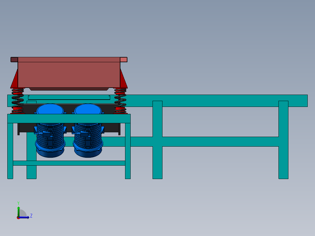 泥沙自动震动过滤网设备sw17可编辑左视图
