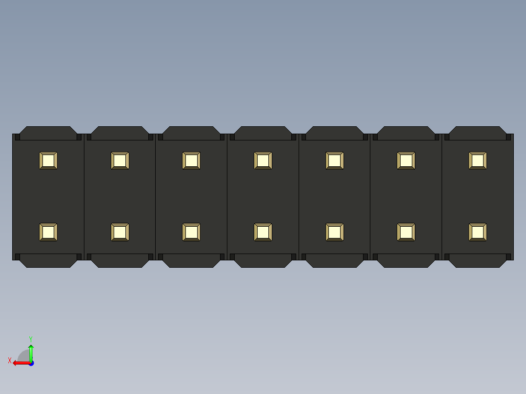 彩色公头100mil（2.54mm）系列-DS1021_black_2x07p_100mil_Type5_rev1.0后视图