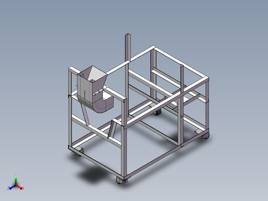 板栗开口翻炒一体机三维模型455560==350gaogeyeyou正等轴测图