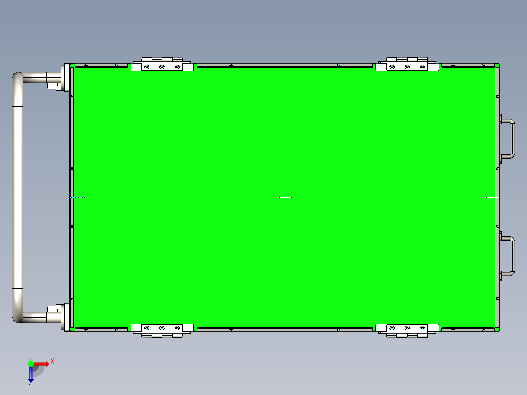 手推物料小车俯视图