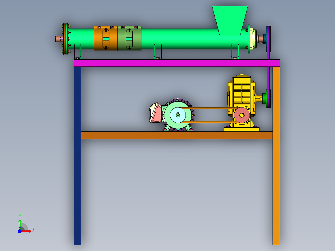 小型塑料颗粒实验室单螺杆热熔机前视图
