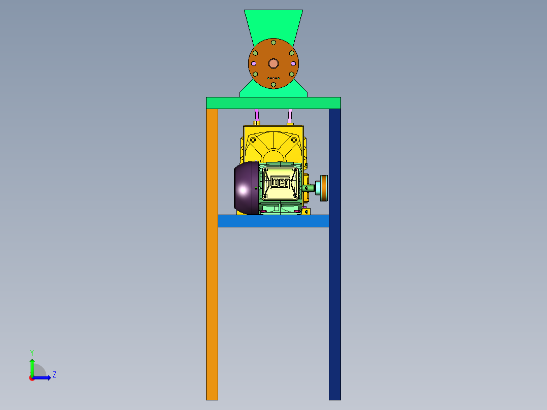 小型塑料颗粒实验室单螺杆热熔机左视图