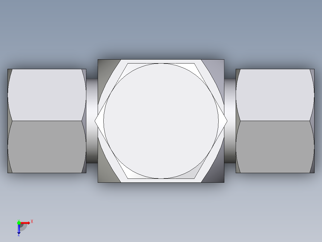 卡套式工业通用硬管接头EO_High_pressure_banjo_tee_TH14ZSRKDSCF俯视图