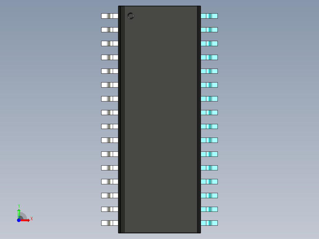 元器件3D封装SOIC32W50前视图