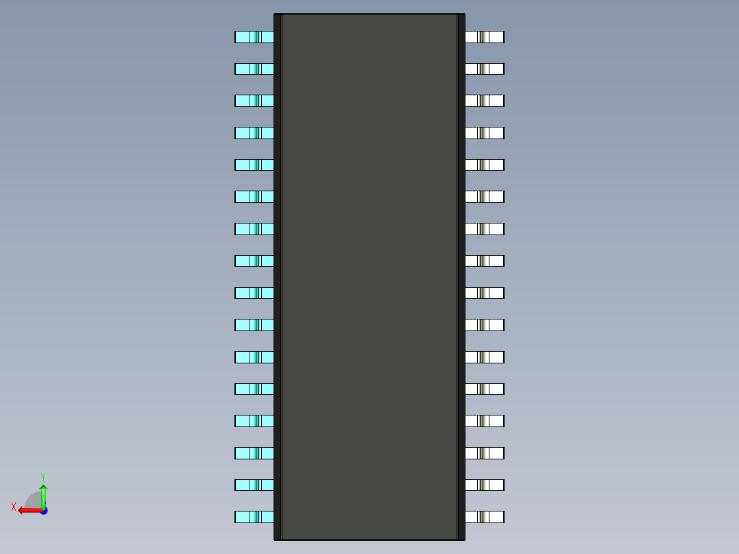 元器件3D封装SOIC32W50后视图