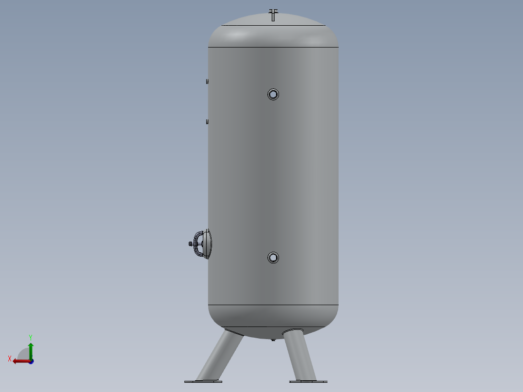 1000 L储气罐后视图