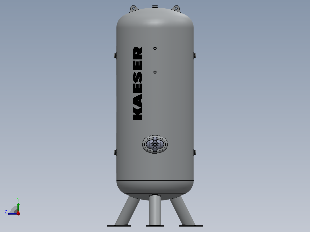 1000 L储气罐右视图